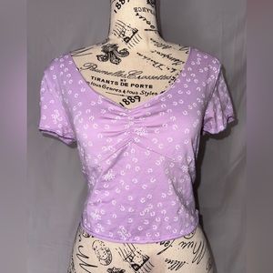 Purple Floral Crop Top